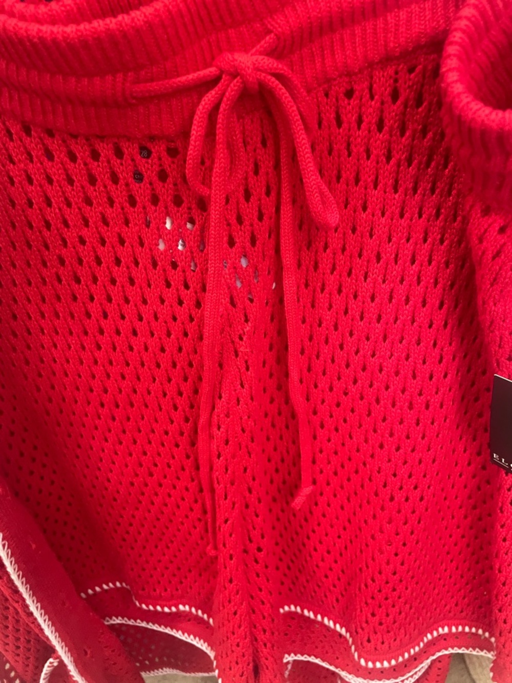Eloquii Red Crochet Jacket & Shorts - plus size - Picture 3 of 4